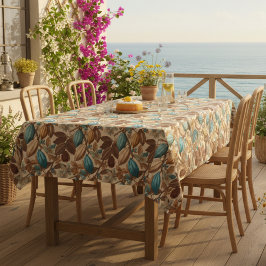 Mantel Gold Brown Turquoise Cacao Pattern