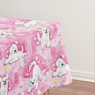 Mantel Golden Retriever Puppy in Pink Garden