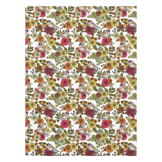 Mantel Goldfinches en el jardín (Anverso)