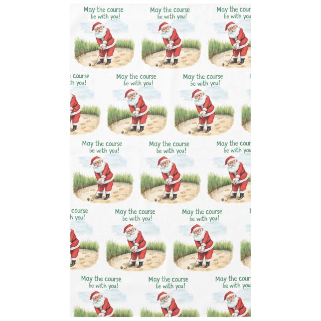 Mantel Golf Que el campo esté con ustedes Navidades Santa (Anverso)