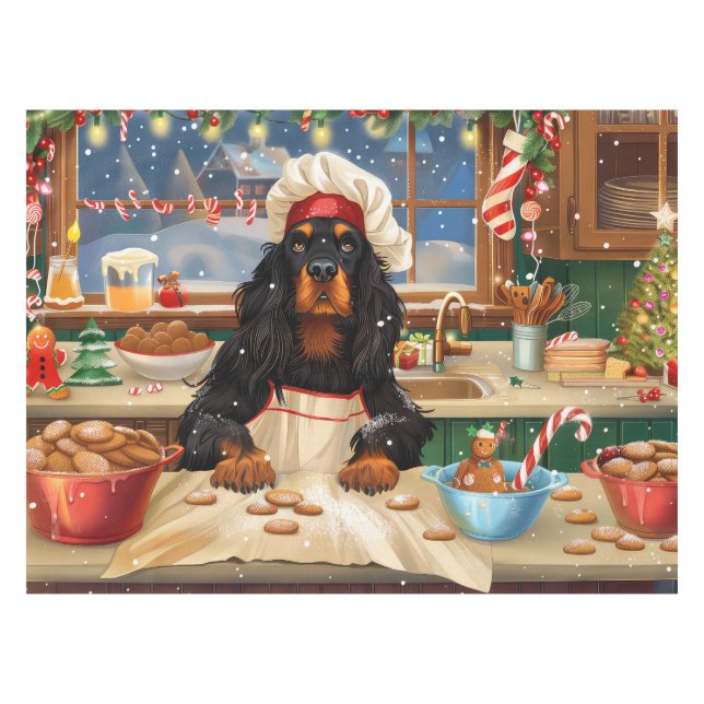 Mantel Gordon Setter Holiday Baking: Navidades festivos (Frente (Horizontal))