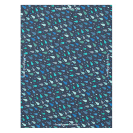 Mantel Gotitas de lluvia azul oscuro con nombre personali