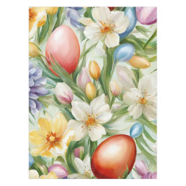 Mantel Graceful Apple Blossom, Tulips y Huevos de Pascua