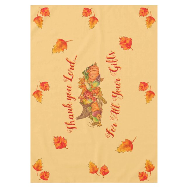 Mantel Gracias Cornucopia"Gracias Señor"Tablecloth (Anverso)