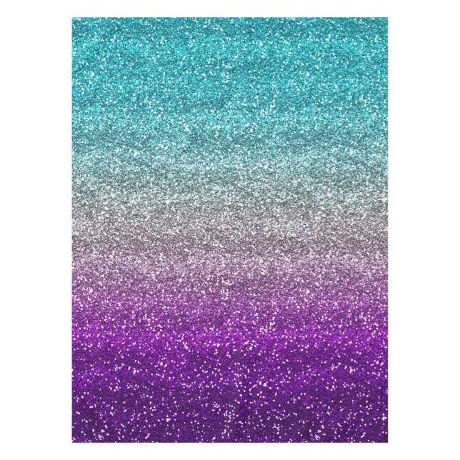 Mantel Gradiente de purpurina azul, gris y morado (Anverso)
