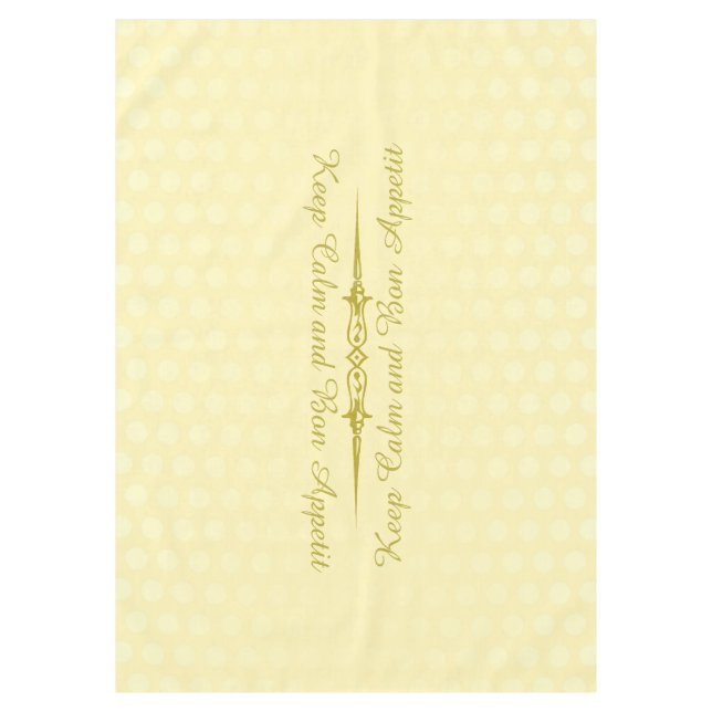 Mantel Gradientes Polka puntos amarillo claro + tu texto (Anverso)