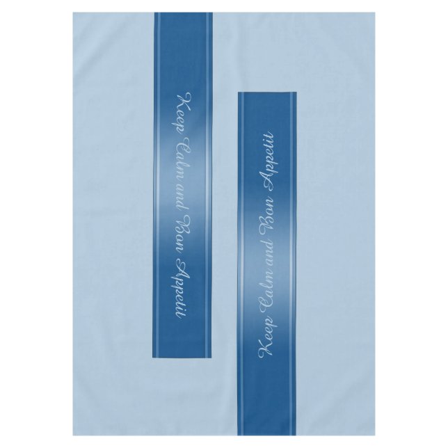 Mantel Gradientes Tiras borde Decano azul + tu texto (Anverso)