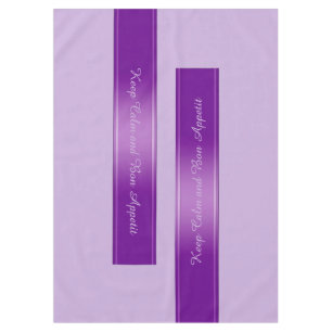 Mantel Gradientes Tiras borde Decano morado + tu texto