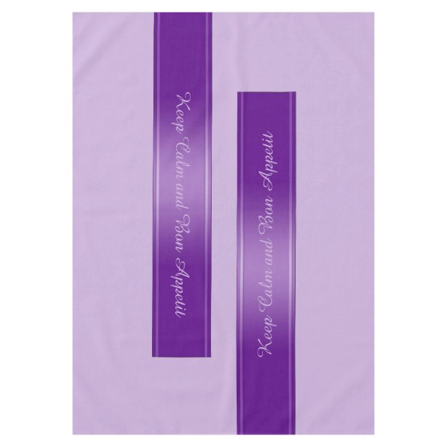 Mantel Gradientes Tiras borde Decano morado + tu texto (Anverso)