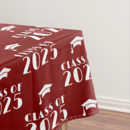Mantel Graduación personalizada año rojo y blanco 