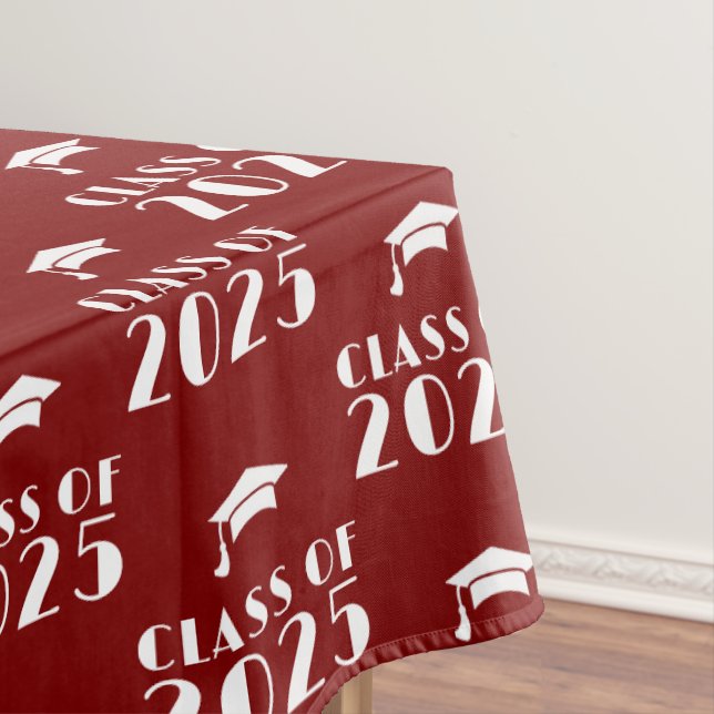 Mantel Graduación personalizada año rojo y blanco  (In Situ)