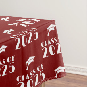 Mantel Graduación personalizada de año rojo y blanco