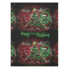 Mantel Graffiti Christmas Cotton Tablecloth 52x70