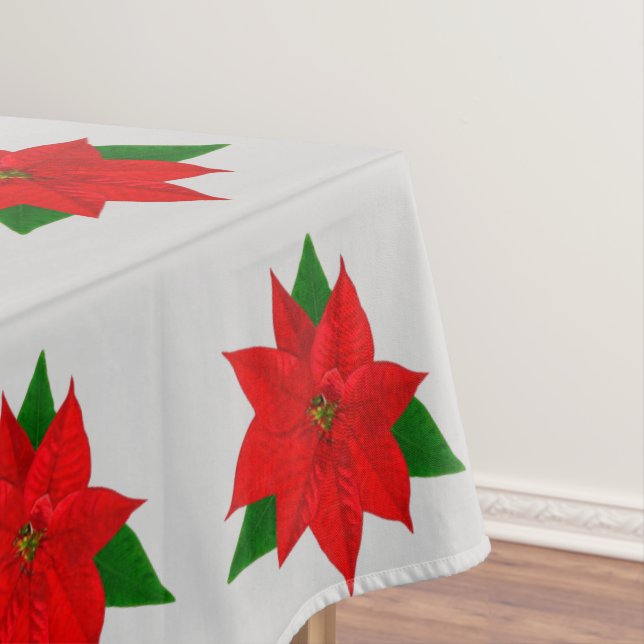 Mantel Gran patrón de flores de poinsettia en gris platea (In Situ)