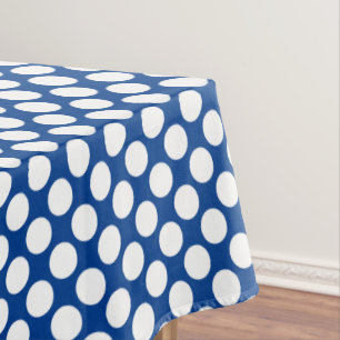Mantel Gran punto retro - blanco y azul cobalto