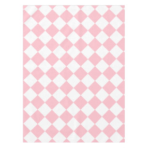 Mantel Grande a cuadros de Diag - blanco y rosa