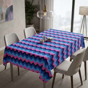Mantel grande con patrón de chevron rosa azul fres