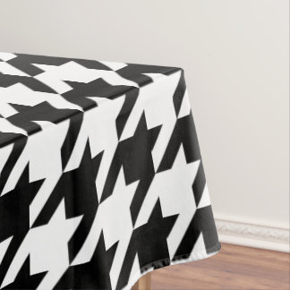 Mantel Grande Houndstooth Blanco y Negro