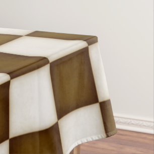 Mantel Grandes cheques blancos marrones y antiguos 60"x10