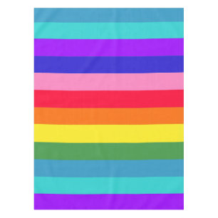 Mantel Grandes rayas de tela de mesa de colores arcoiris