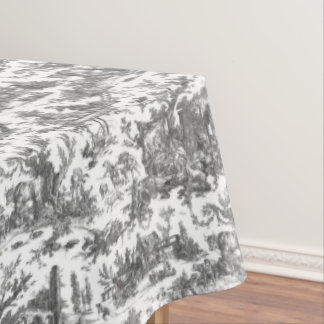 Mantel Granja Rústica Vintage Toile Francés-Negro y Blanc