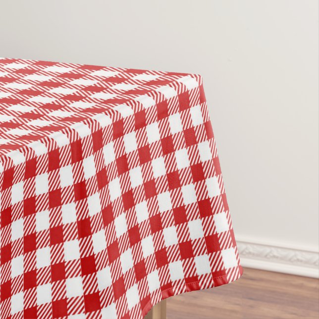Mantel Granjero Rústico Red Small Gingham Plaid (In Situ)
