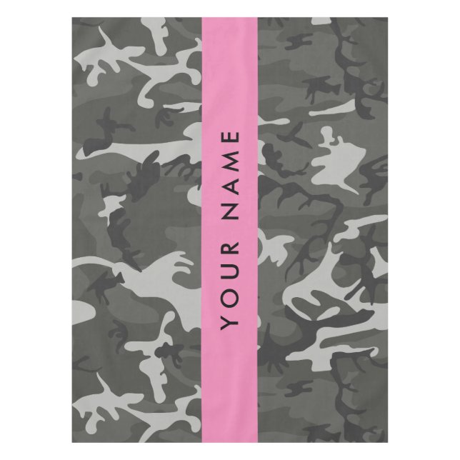 Mantel Gray Camouflage Pattern, Your name, Personalize (Anverso)