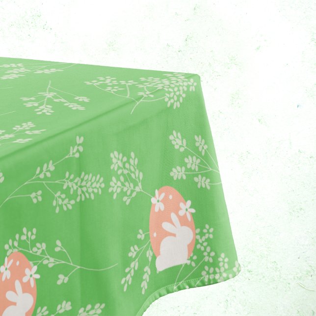Mantel Green Easter Bunny Tablecloth (Green Easter Bunny Tablecloth)