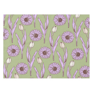 Mantel Green Purple Retro Y2K Funky Hippie Flower Pattern