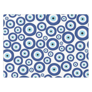 Mantel Griego Mati Mataki - modelo de mal de ojo de