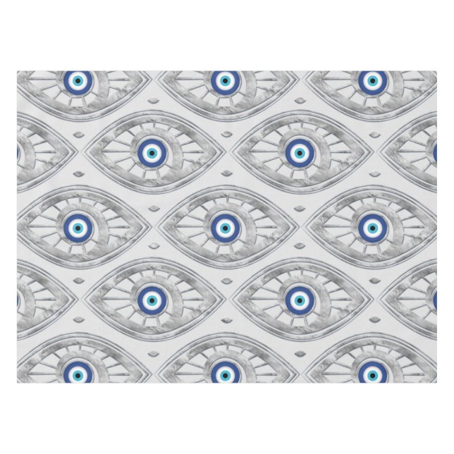Mantel Griego Mati Mataki - modelo de mal de ojo de (Frente (Horizontal))