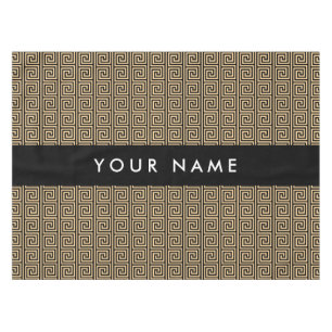 Mantel Griego Meander Key Brown, Tu Nombre, Personalizar