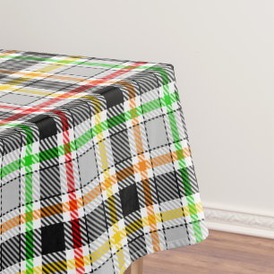 Mantel Gris ceniza negro multicolor franela a cuadros tar