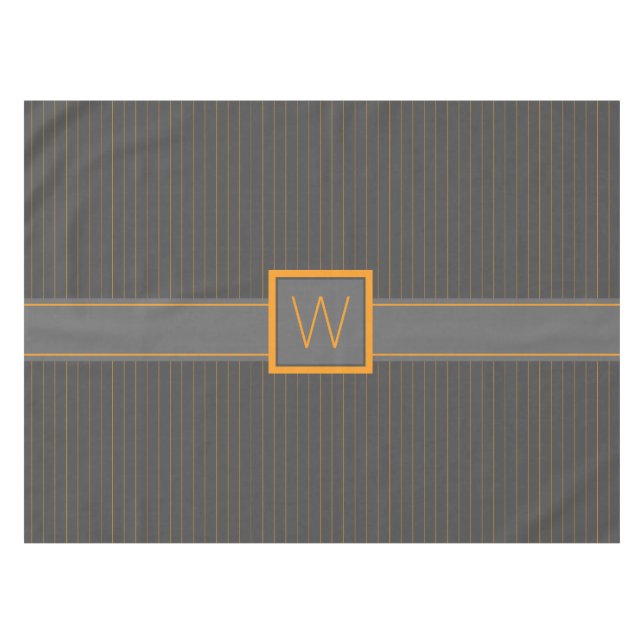 Mantel Gris con Naranja Pinstripes (Frente (Horizontal))