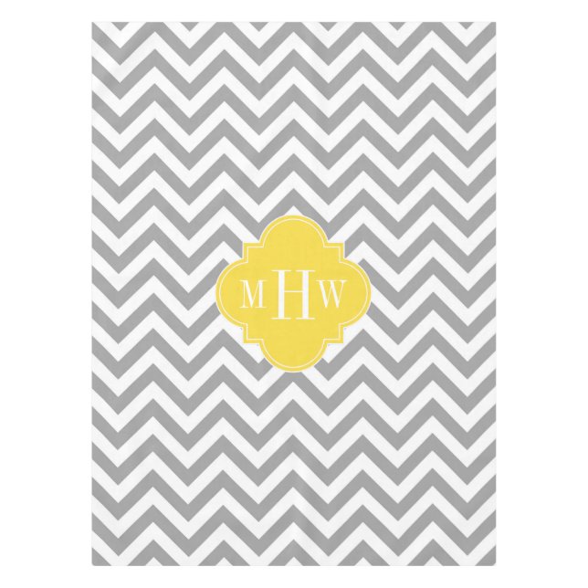 Mantel Gris Dk Lg Chevron Pineapple Quatrefoil 3 Monogram (Anverso)
