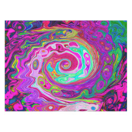 Mantel Groovy Abstracto Retro Magenta Remolino de Arcoíri