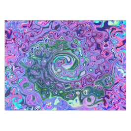 Mantel Groovy Resumen Retro Green y Purple Swirl