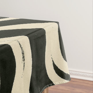 Mantel Groovy Swirl Black and Cream Tablecloth