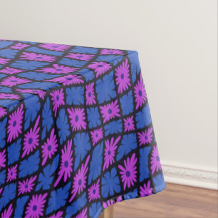 Mantel Groovy Wavy Trippy 60 Flores Cheques Blue Pink