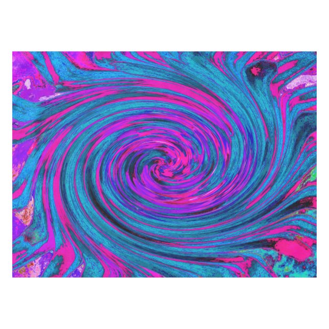 Mantel Guay Hot Pink, Purple and Blue Abstract Retro (Frente (Horizontal))
