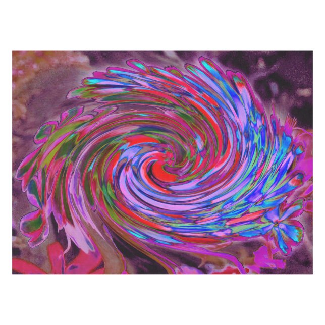 Mantel Guay Red, Blue and Pink Abstract Floral Swirl (Frente (Horizontal))