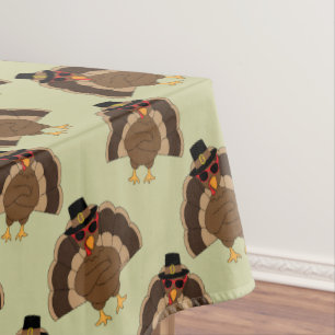 Mantel Guay Turkey Thankding divertido patrón verde marró
