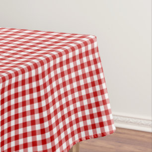 Mantel Guinga roja y blanca pasada de moda