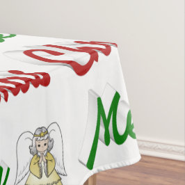 Mantel Guión verde rojo Merry Christmas Angel