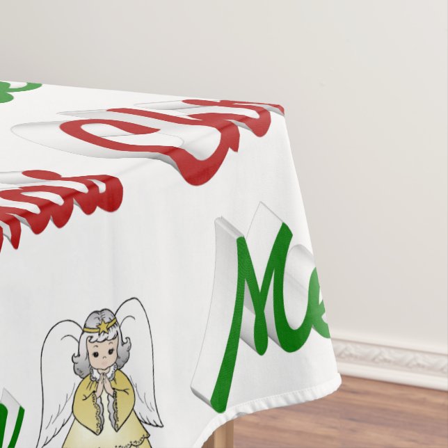 Mantel Guión verde rojo Merry Christmas Angel (In Situ)