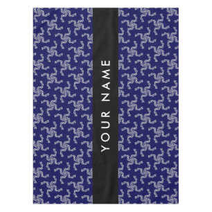 Mantel Guirnalda de Navidad, Azul, Tu nombre, Personaliza
