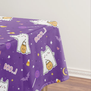 Mantel Halloween Cat Ghost Tablecloth