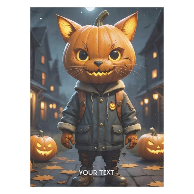 Mantel Halloween de la calabaza de gatos de la fantasía (Anverso)