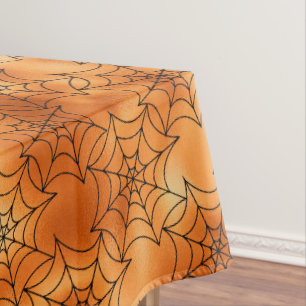 Mantel Halloween de papel de aluminio naranja y telarañas