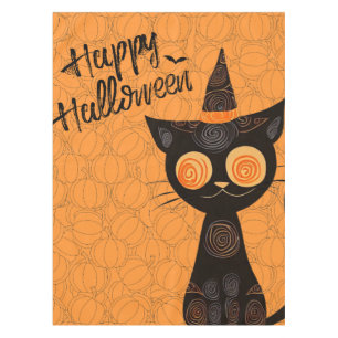 Mantel Halloween/gato/calabaza/otoño